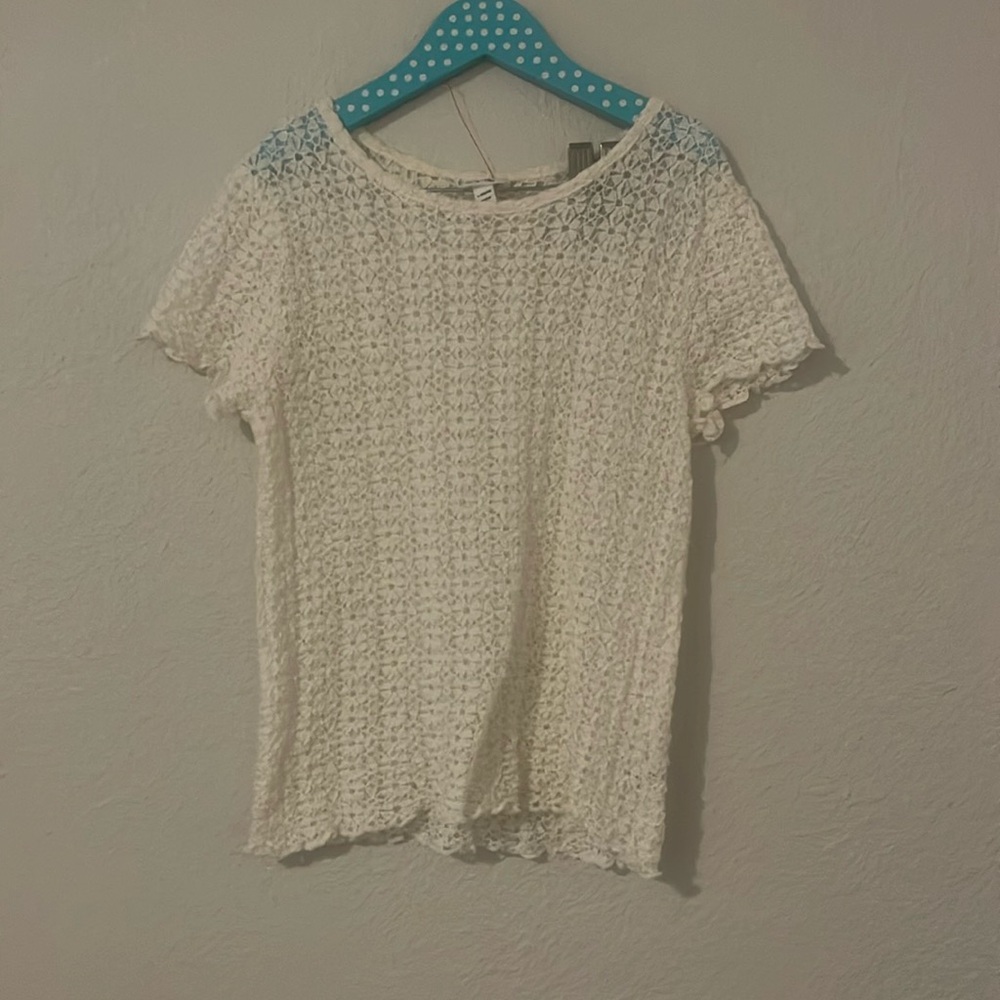 Girls Crochet Pointelle Top